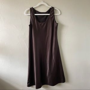Brown Satin Slip Dress